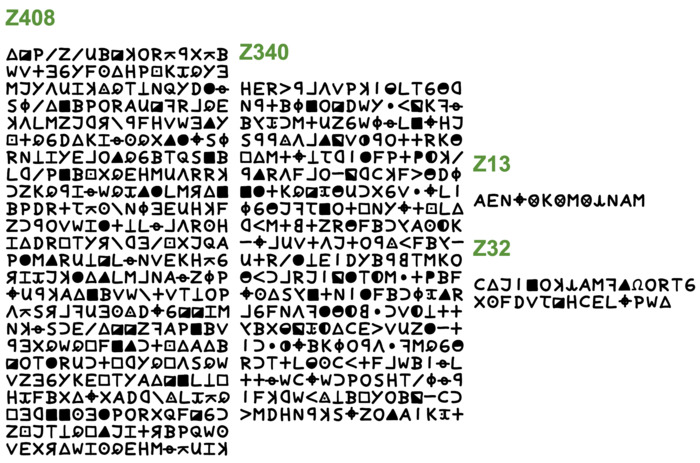 New Zodiac Ciphers Font Zodiac Killer Ciphers