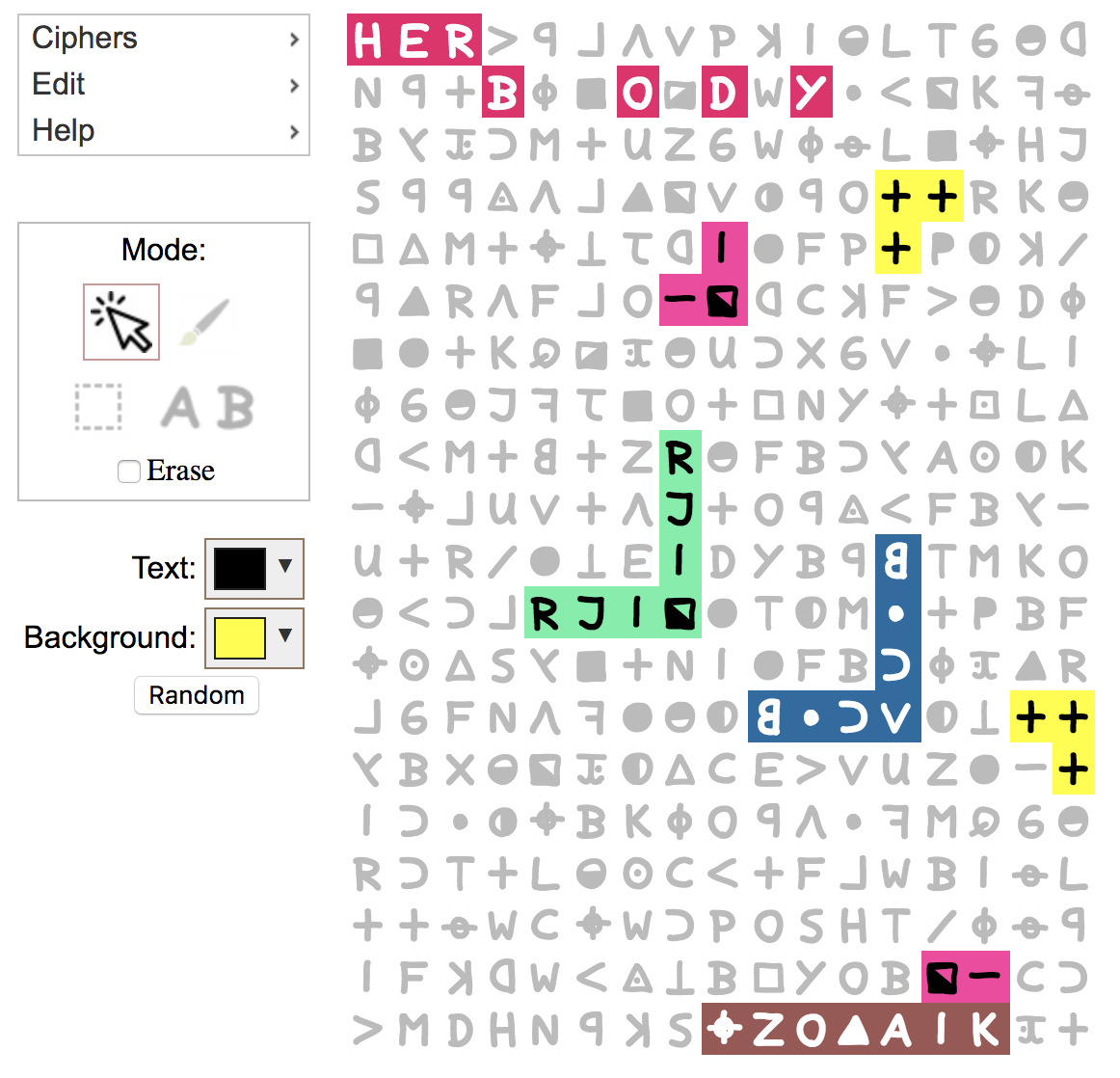 New Online Tool Cipher Explorer Zodiac Killer Ciphers